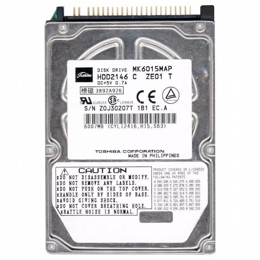 [MK6015MAP] Жесткий Диск Toshiba 6gb Ide 2,5" Hdd Mk6015map