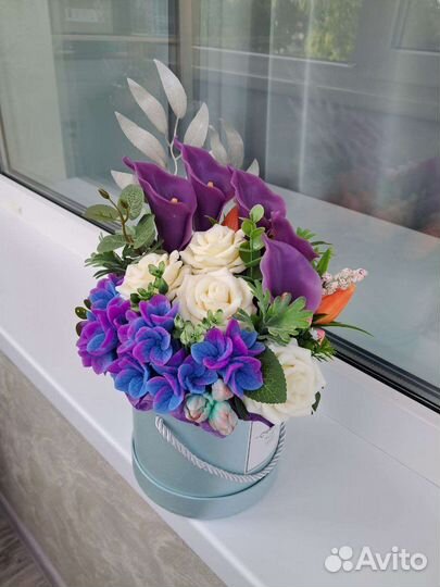 Цветы из мыла мыльные розы интерьерный букет