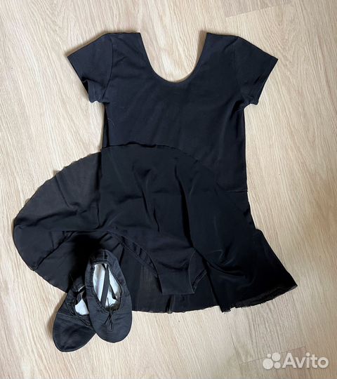 Хореографический купальник с юбкой + чешки