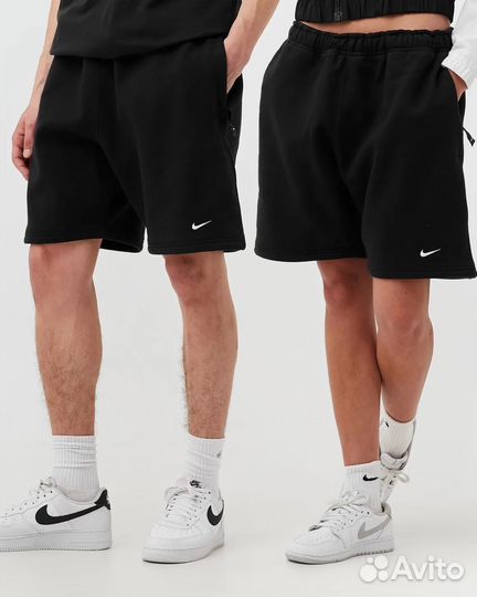 Шорты nike solo swoosh fleece shorts black