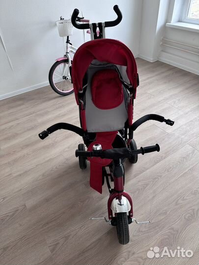 Велосипед Коляска с ручкой (трёхколёсный)