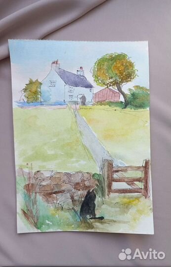 Картина живопись акварель 