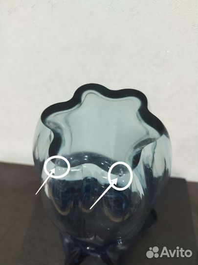 Ваза синее цветное стекло СССР