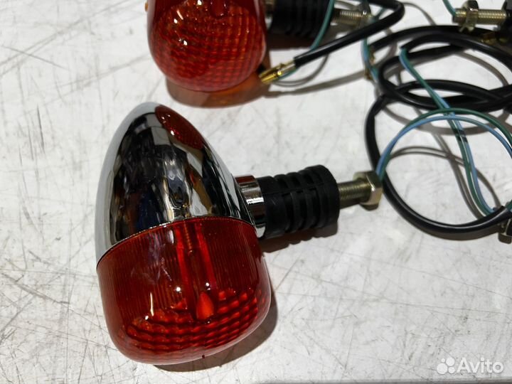 Поворотники классические для мотоцикла хром круг