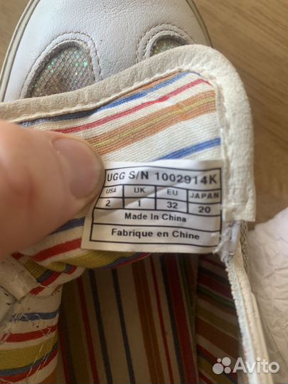 Кеды UGG белые для девочки 32 размер