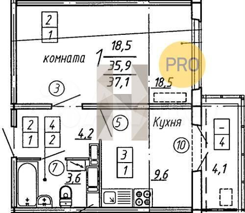 1-к. квартира, 37,1 м², 10/17 эт.