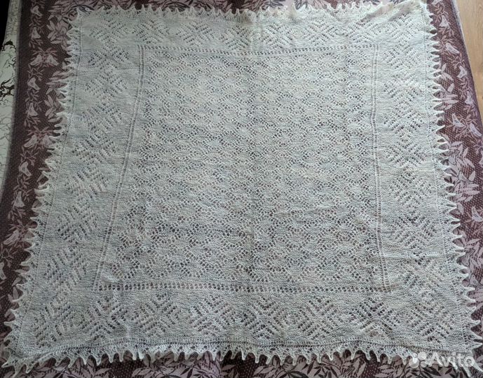 Оренбургский пуховый платок ручная работа