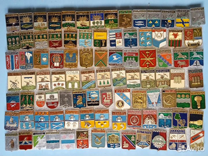 Значки с гербами городов