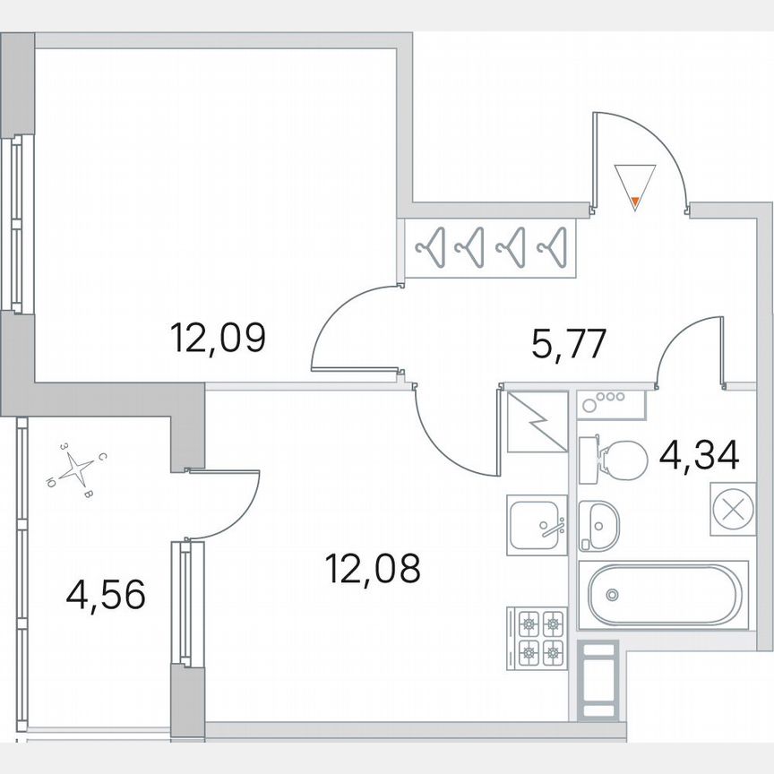 1-к. квартира, 36,6 м², 4/5 эт.