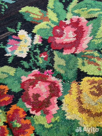 Ковёр ручной работы антиквариат 1950г старинный