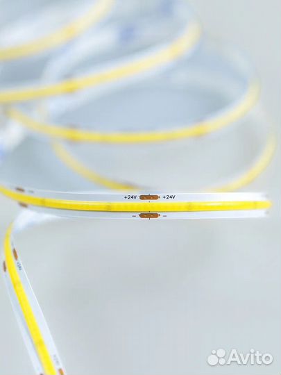 Светодиодная лента 24v cob 12вт нейтральный белый