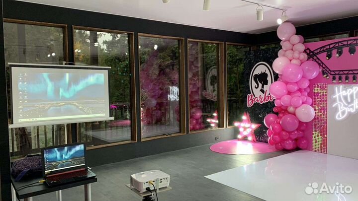 Аренда проектора и экрана 180х180. Аренда звука