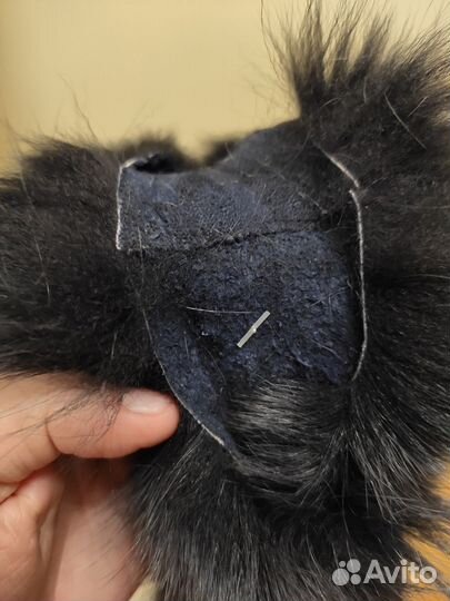 Мех, опушка, песец, тёмно-серая