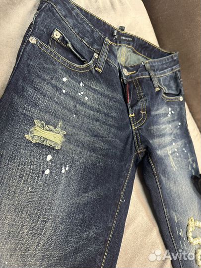 Джинсы Dsquared тёмно-синие s-m