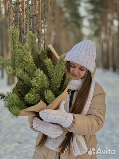 Комплект шапка, варежки, шарф