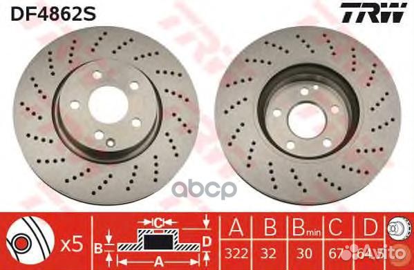 Диск тормозной mercedes W204 07/W212 09- sport