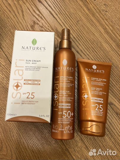 Средства защита от солнца Natures