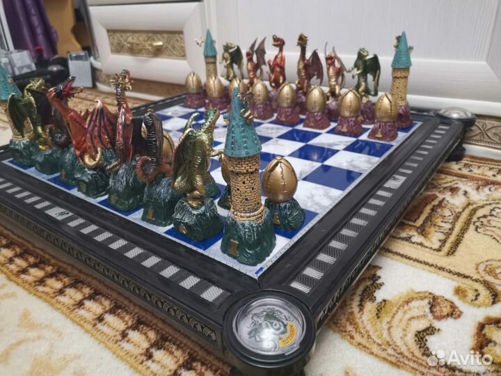 Шахматы Драконы Гарри Поттер со столиком