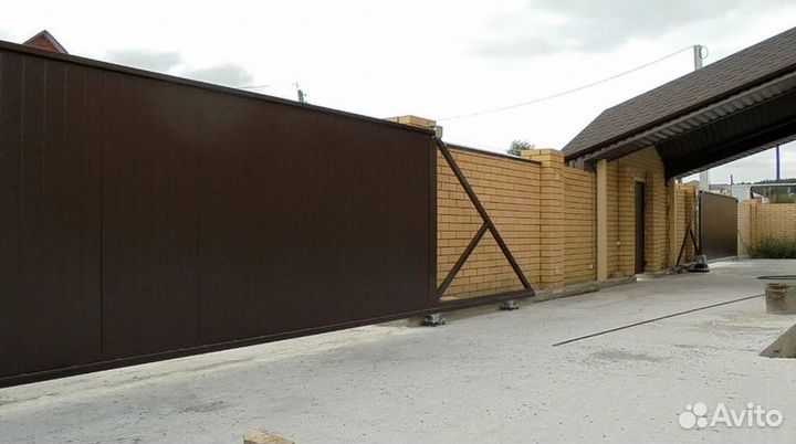 Откатные ворота с установкой