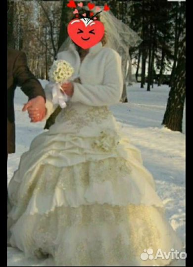 Свадебное платье+шубка