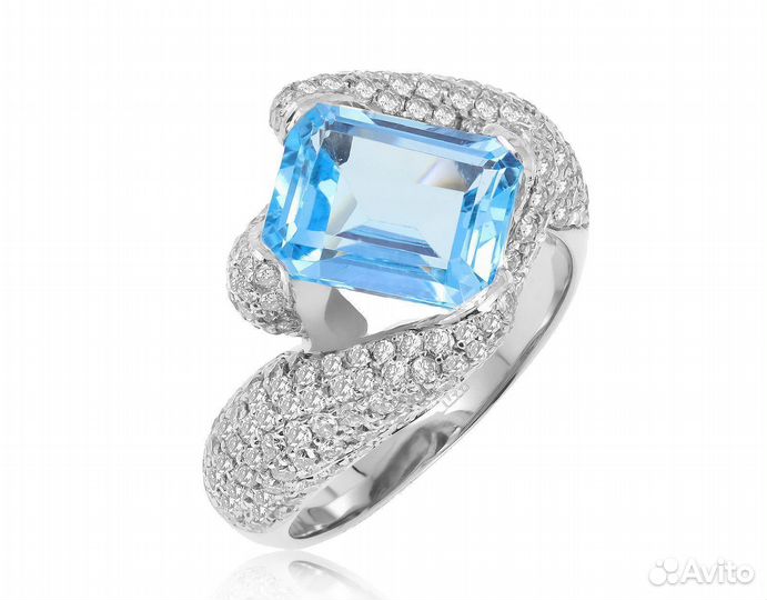 Золотое кольцо с топазом 4.90ct