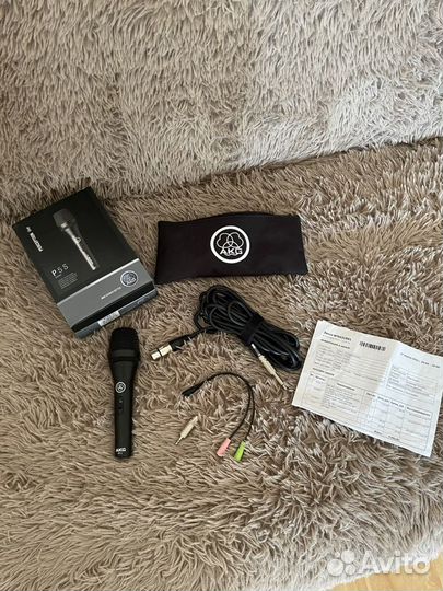 Микрофон AKG p5s, шнур 5м и переходники (новый)