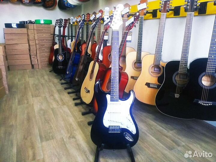 Новая электрогитара Fabio ST100 BK черного цвета