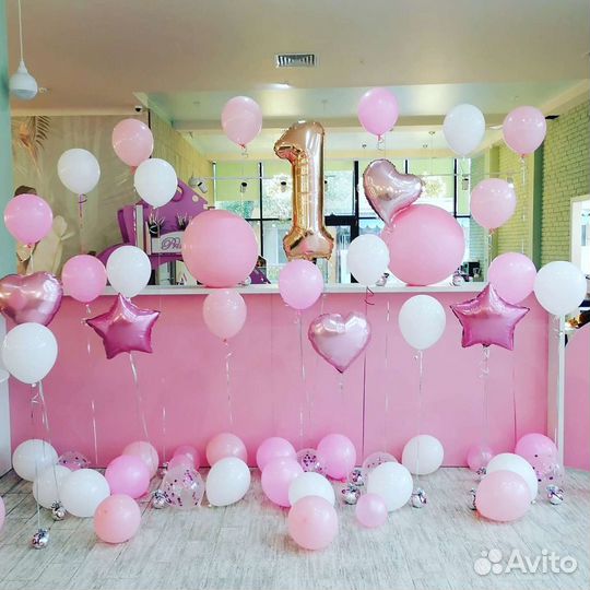 Гелиевые шары, фотозоны, арки, цифры