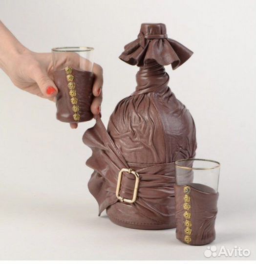 Стеклянная бутылка декоративная 1 л декупаж