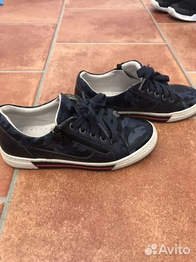 Кожаные ботинки кеды