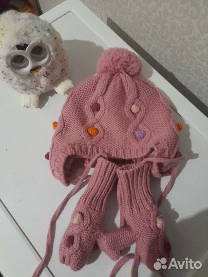 Комплект шапка, варежки