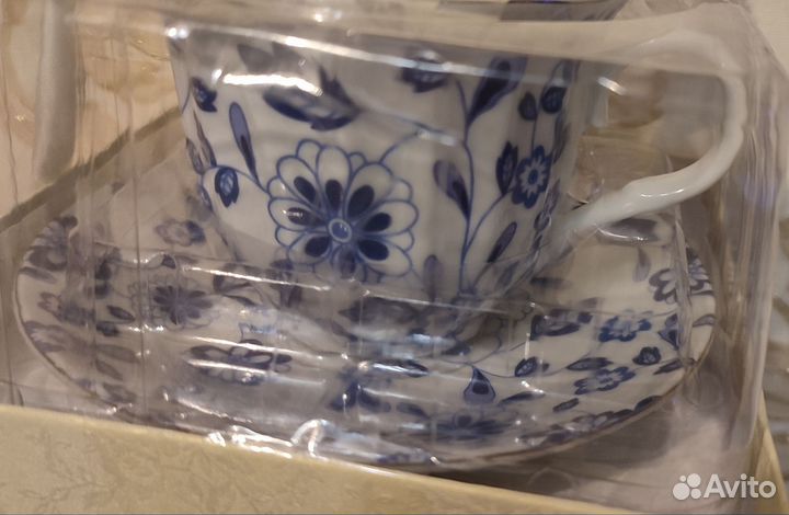 Набор чайный, 2 предмета + кофе. Новый