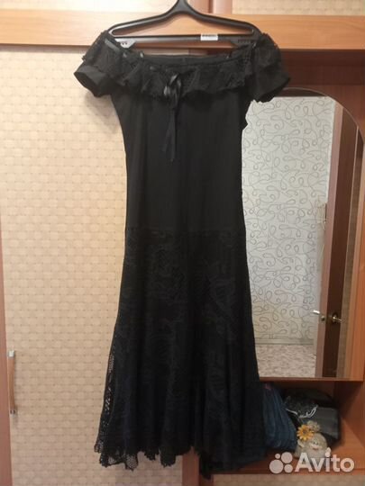 Стильное чёрное платье 44 р-р
