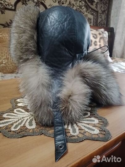 Шапка зимняя,кожа и мех натуральные