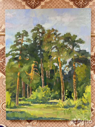 Картина маслом Пейзаж с соснами