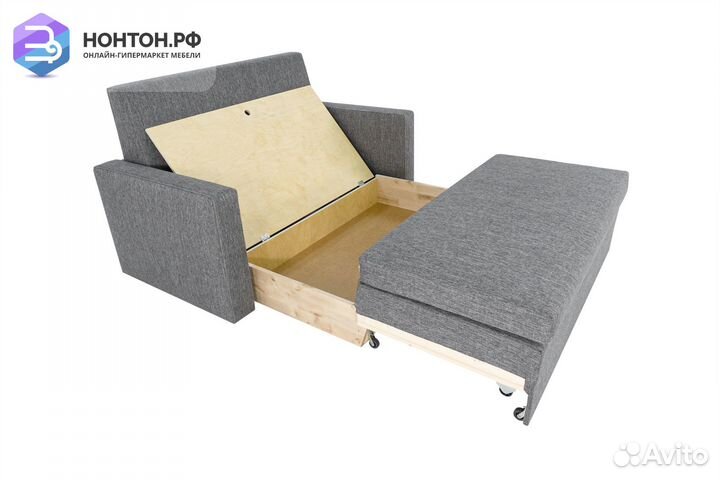 Диван выкатной Виктория-5 рогожка серая