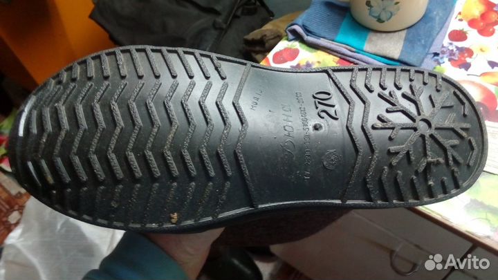 Валенки серые с галошами