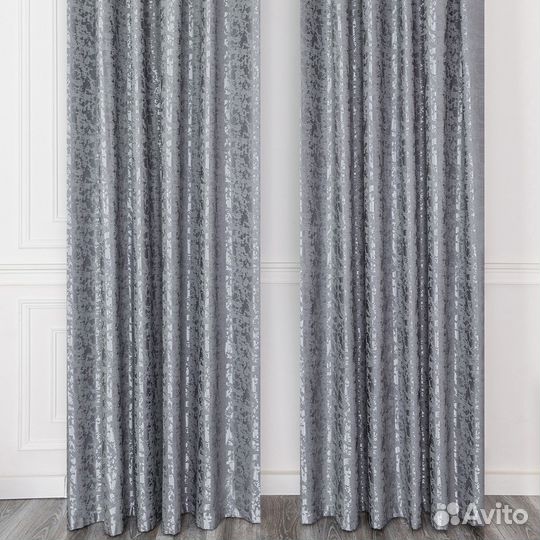 Портьеры рогожка Версаль Серый шторы занавески