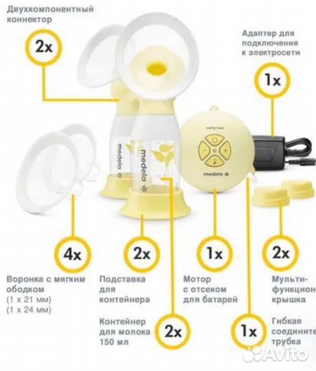 Медела Молокоотсос электронный двухфазный двойной