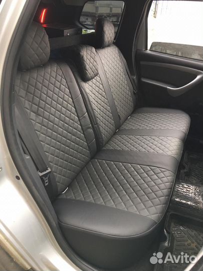 Чехлы Renault Duster Экокожа ромб Автопилот