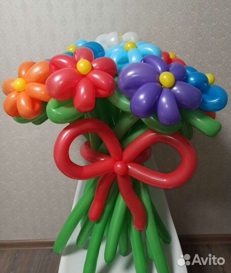 Цветы из шаров, ромашки, корзинки, тюльпаны