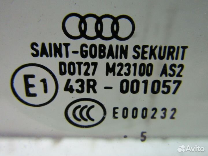 Стекло двери задней Лев. Ауди А4 2004г 1.9л 85кВт
