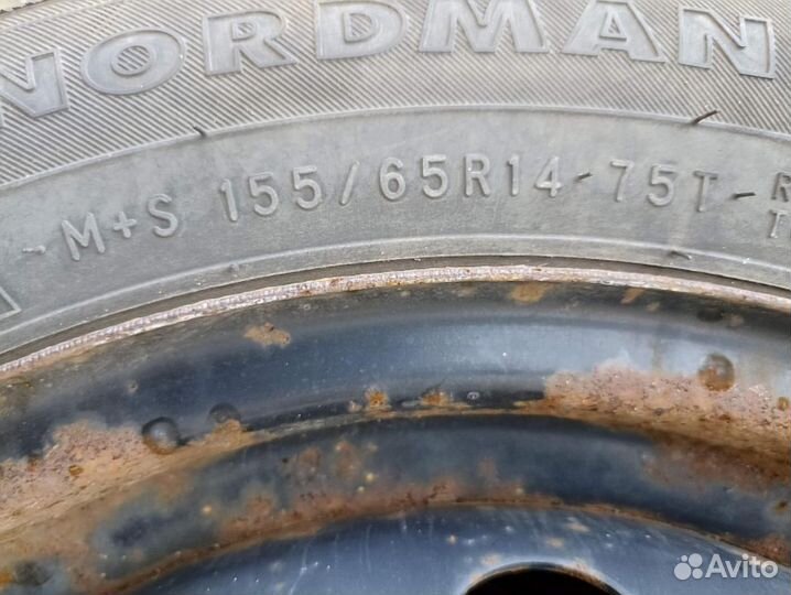 155/65 R14 Nokian Nordman 7 Зима Штампованные R14 pсd:4x100 ет:39 DIA:54.1