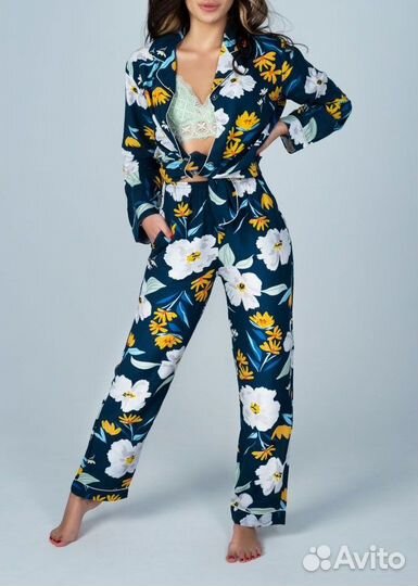 Пижама со штанами и рубашкой хлопок