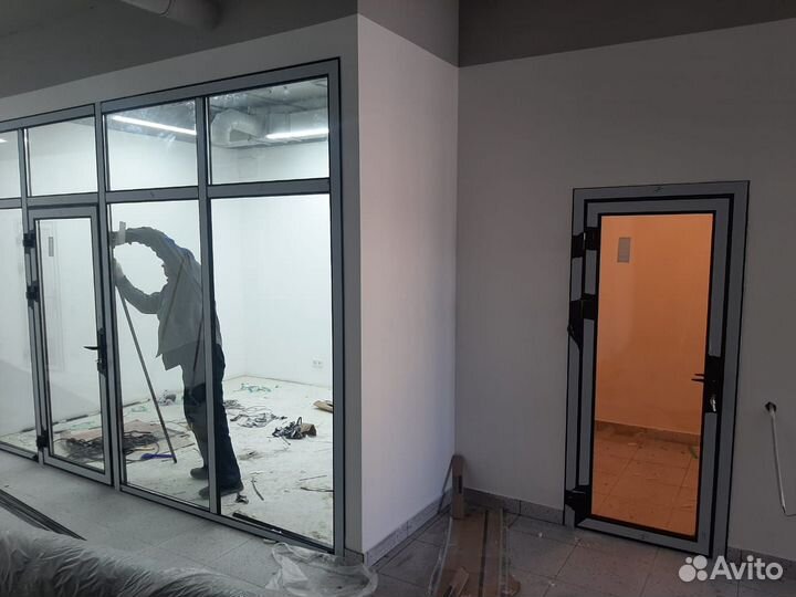 Двери алюминиевые, перегородки