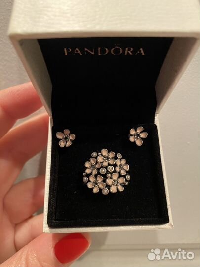 Комплект кольцо и серьги Pandora