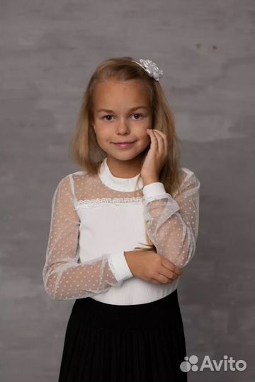 Блузка белая школьная для девочки