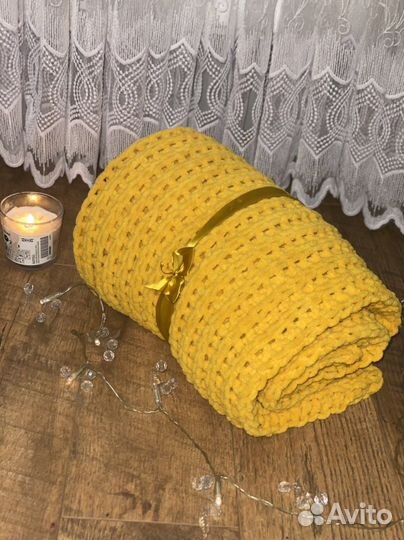 Плед/одеяло детский вязанный новый