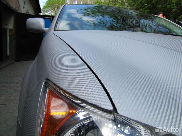 Виниловая пленка под карбон Серая 1520 мм