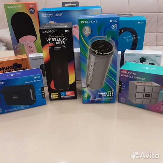Беспроводные наушники, колонки, PowerBank Borofon